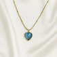 Zelra Blue Heart Pendant Necklace in Gold Finish (Imitation Jewelry)