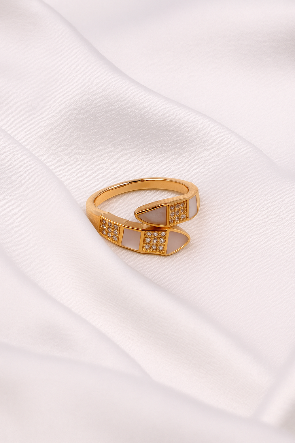 Zelra Contemporary Designer-Inspired Open Band Ring in Gold Finish (Imitation Jewelry)