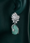 Exquisite Silver-Plated Emerald Green Drop Earrings by Zelra Jewellery ✨
