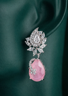 Exquisite Silver-Plated Teardrop Drop Earrings | Pink & Green by Zelra Jewellery ✨