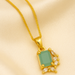 Zelra Enchanted Green Gem Pendant Necklace – Effortless Elegance Redefined