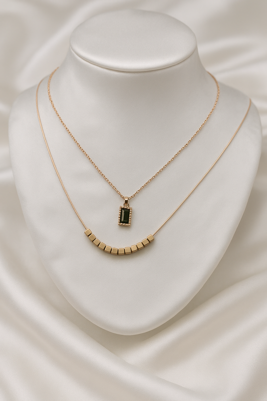 Pendant necklace for women girls American diamond anti tarnish stainless steel