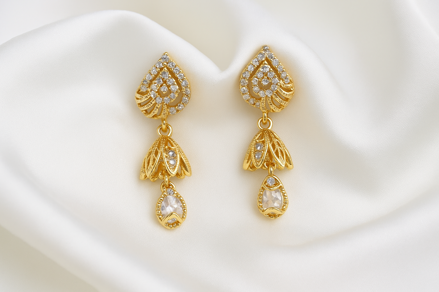 Zelra Rose Gold Plated Imported Jhummer Balli Butti Earrings for Women's & Girls RGPJ-03