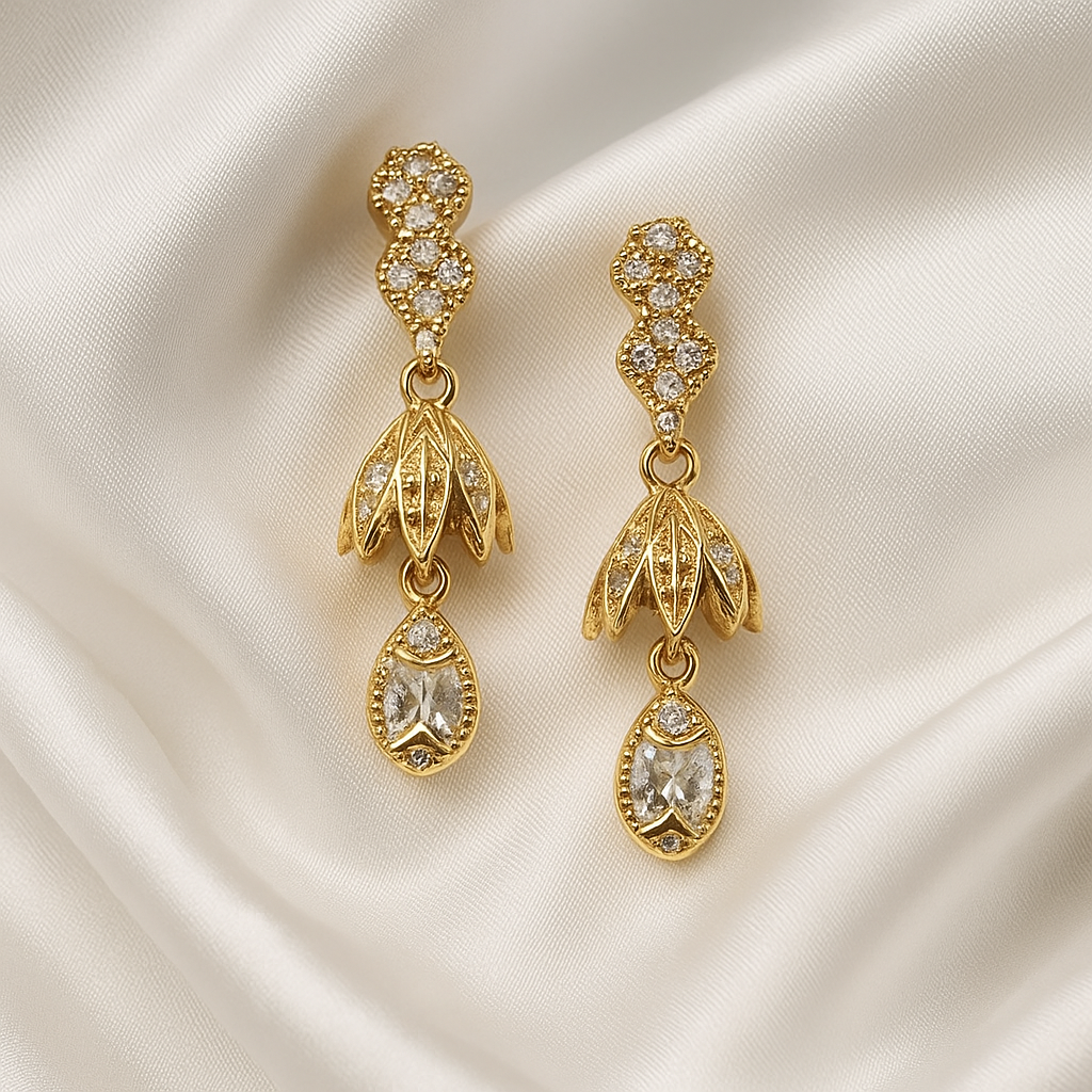 Zelra Rose Gold Plated Imported Jhummer Balli Butti Earrings for Women's & Girls RGPJ-01