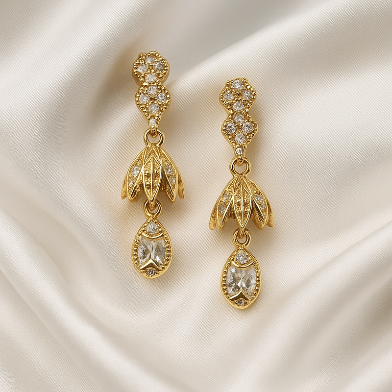 Zelra Rose Gold Plated Imported Jhummer Balli Butti Earrings for Women's & Girls RGPJ-01