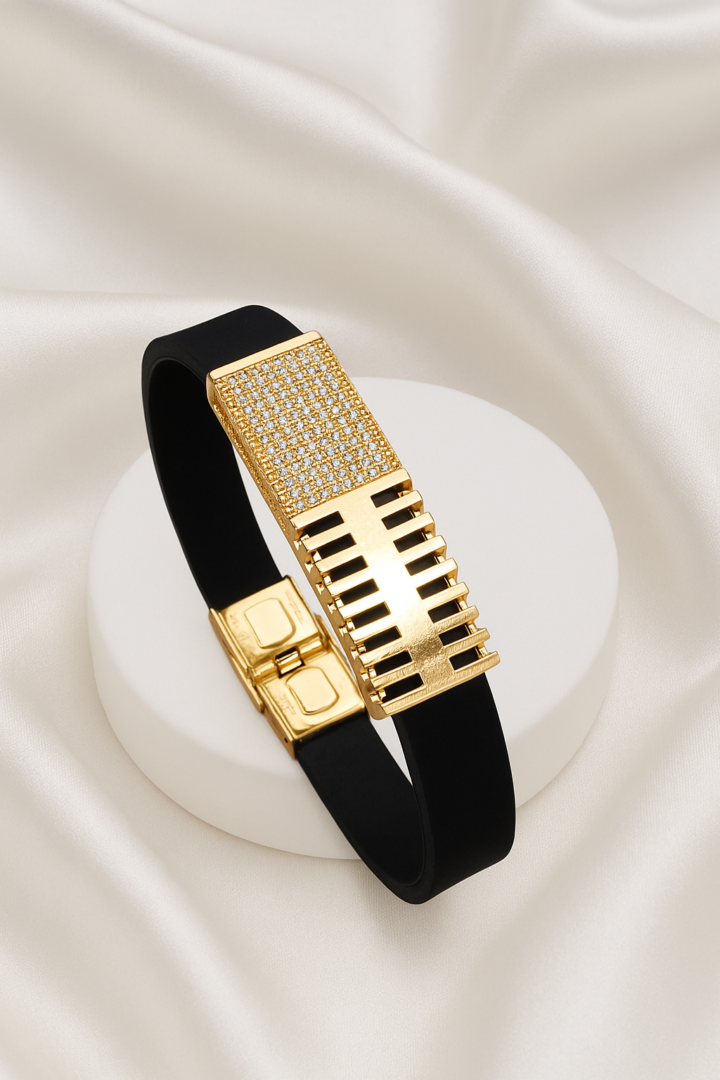 Zelra Leather Belt Bracelete for Men Brass Gold-plated  LBM-02