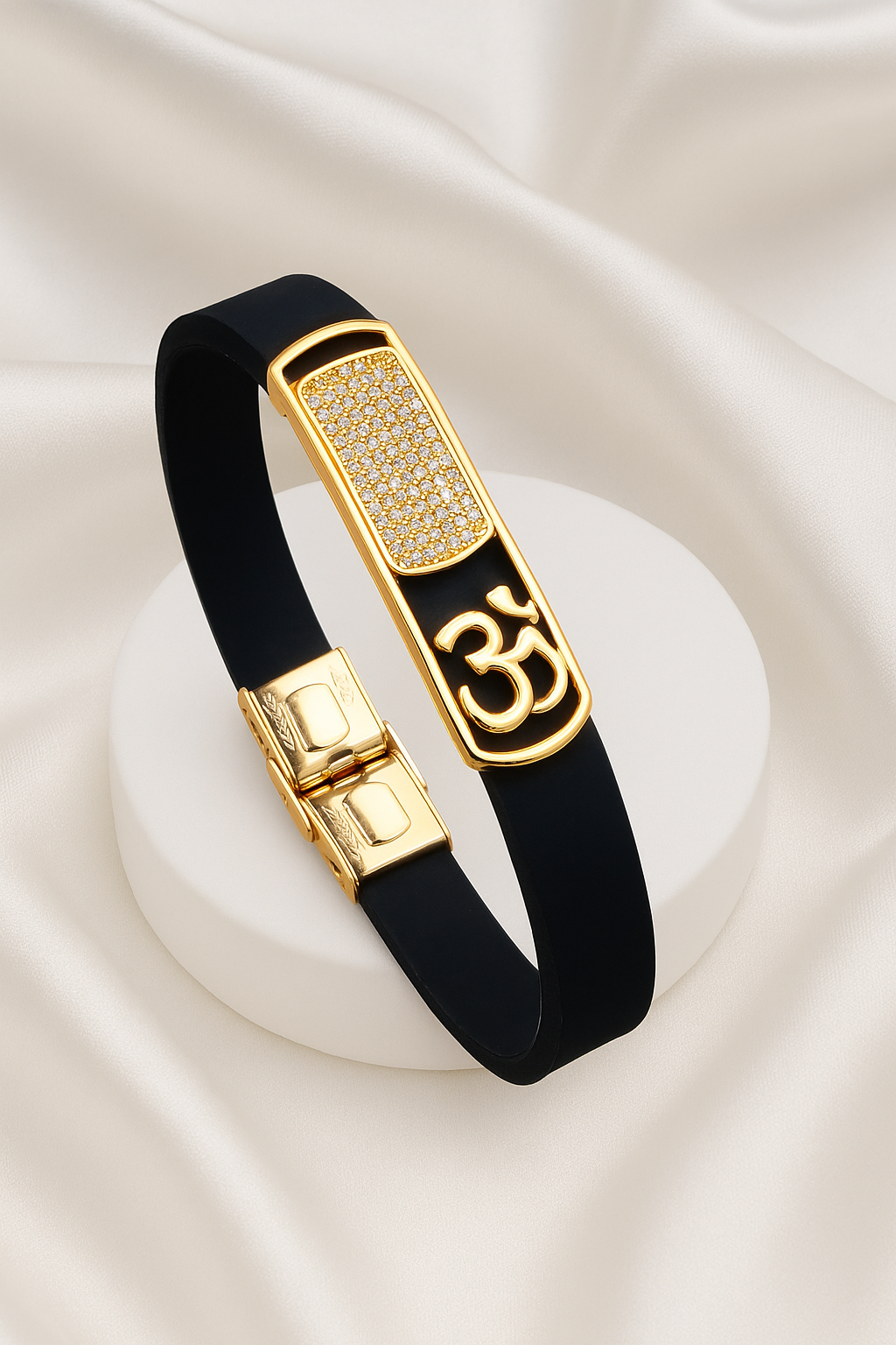 Leather Belt Bracelete Kada for Men with ॐ