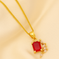 Zelra Enchanted Red Gem Pendant Necklace – Effortless Elegance Redefined