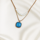 Zelra Dual-Layer Imitation Necklace with Pearls & Blue Pendant