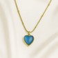Zelra Blue Heart Pendant Necklace in Gold Finish (Imitation Jewelry)