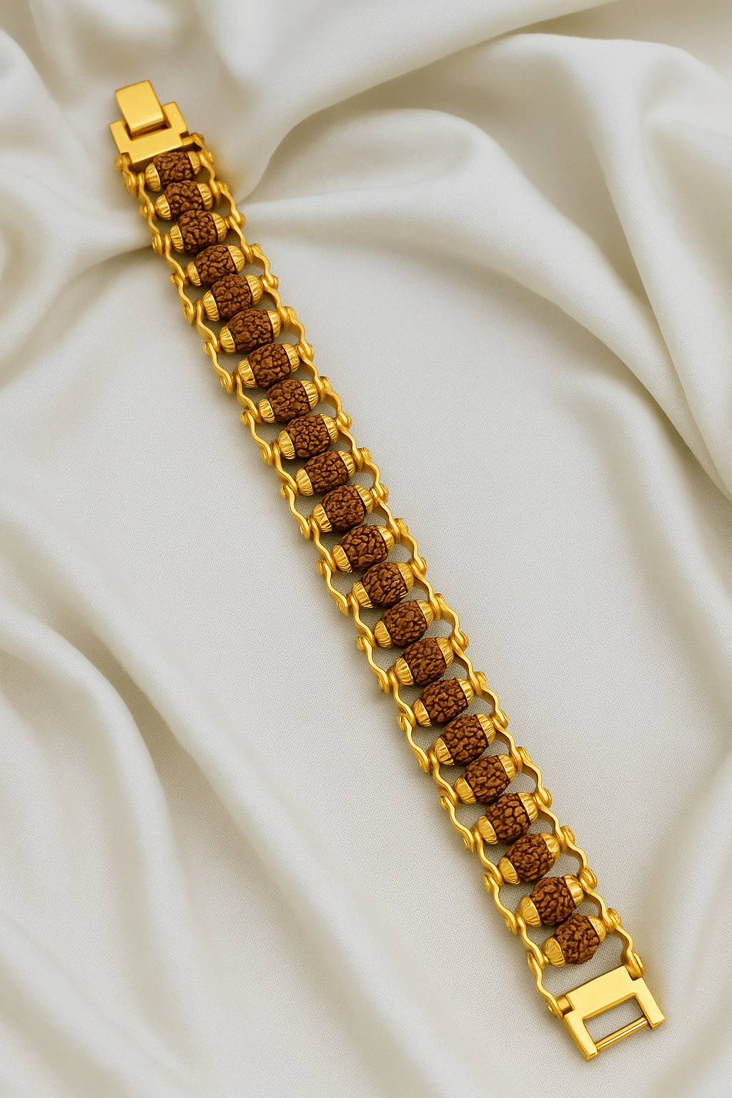 Gold Plated Modern Rudraksha Bracelet