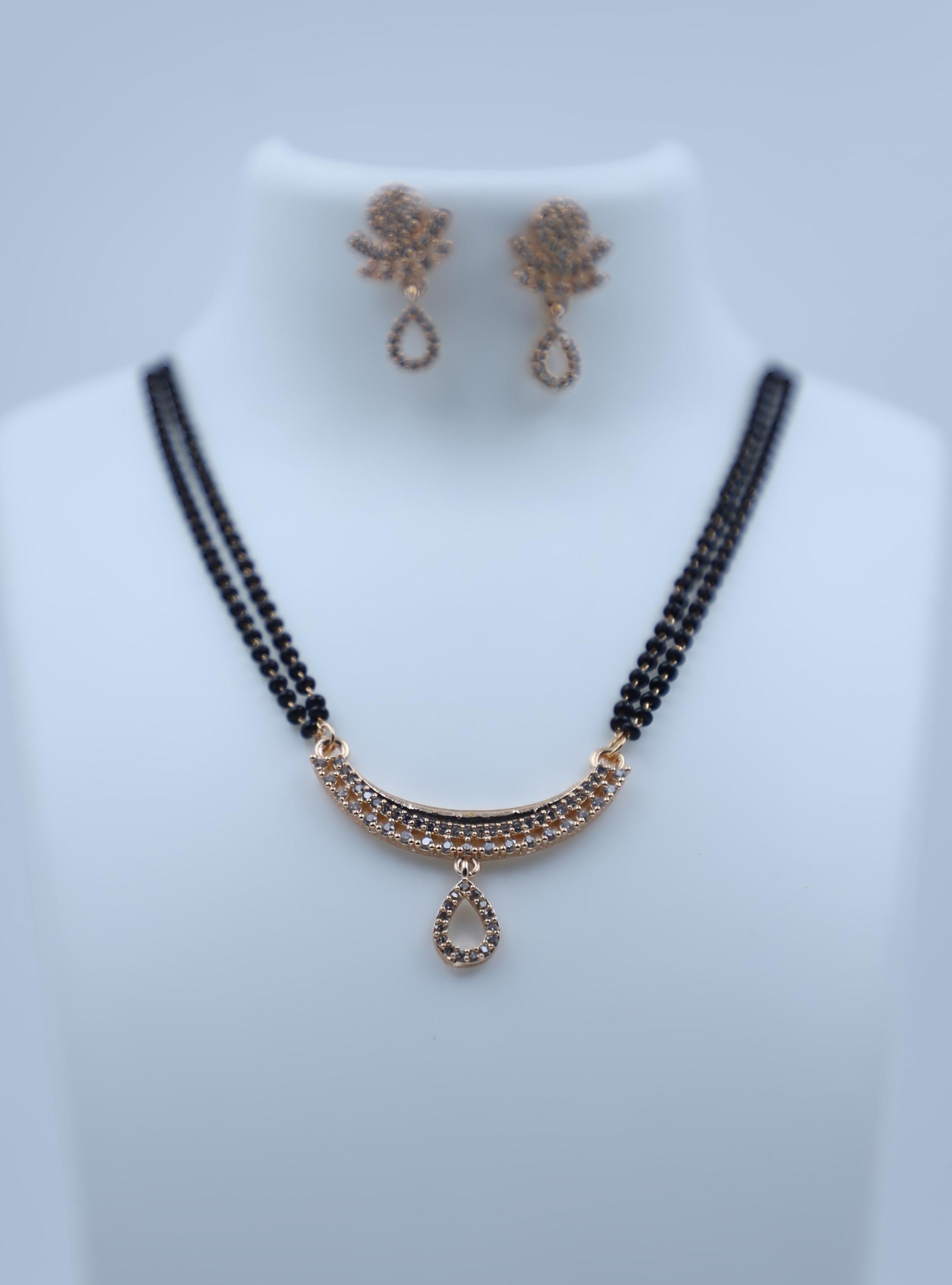 Zelra Fancy AD Mangalsutra Designer Mangalsutra With Earing For Women