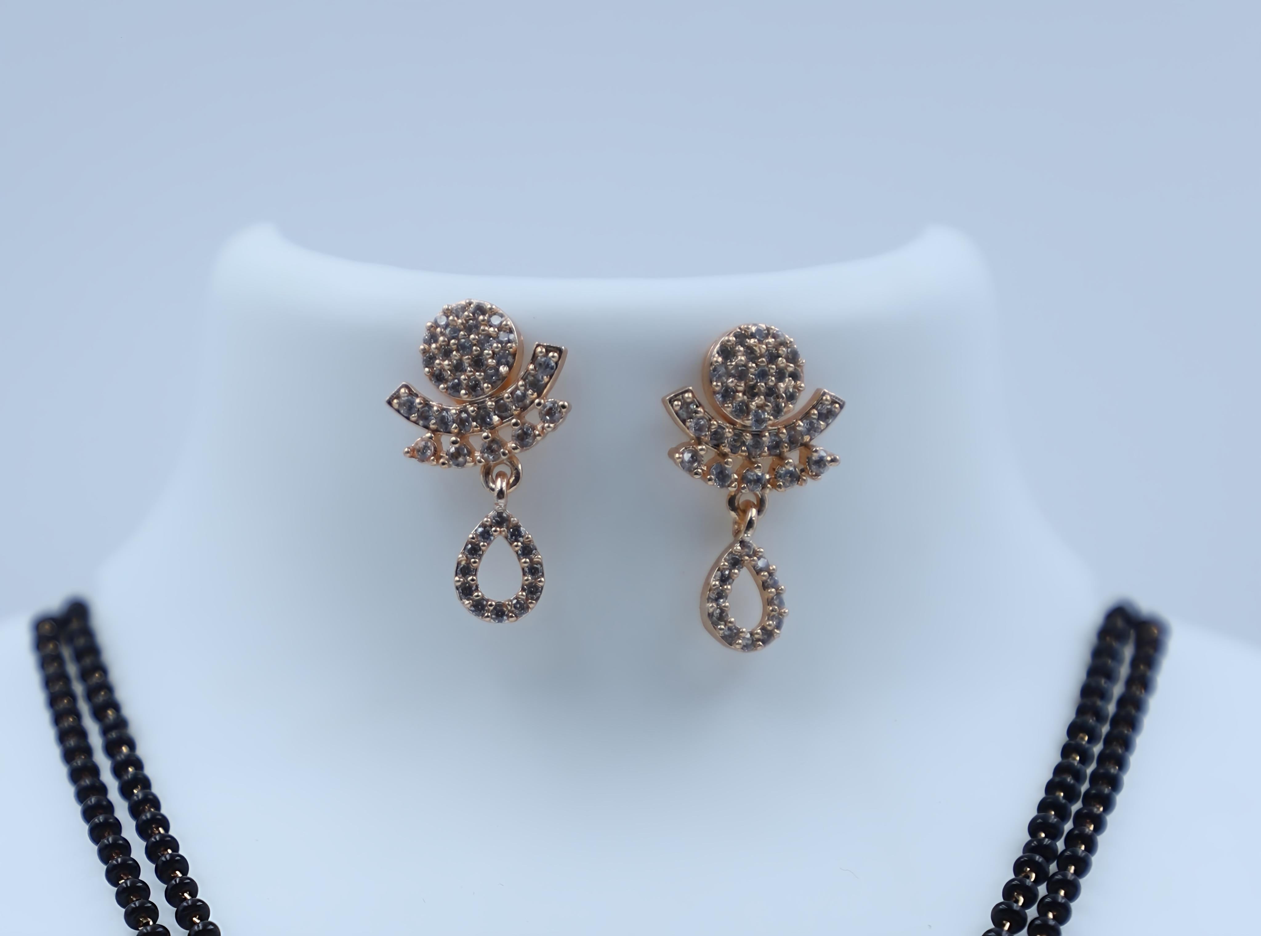 Zelra Fancy AD Mangalsutra Designer Mangalsutra With Earing For Women