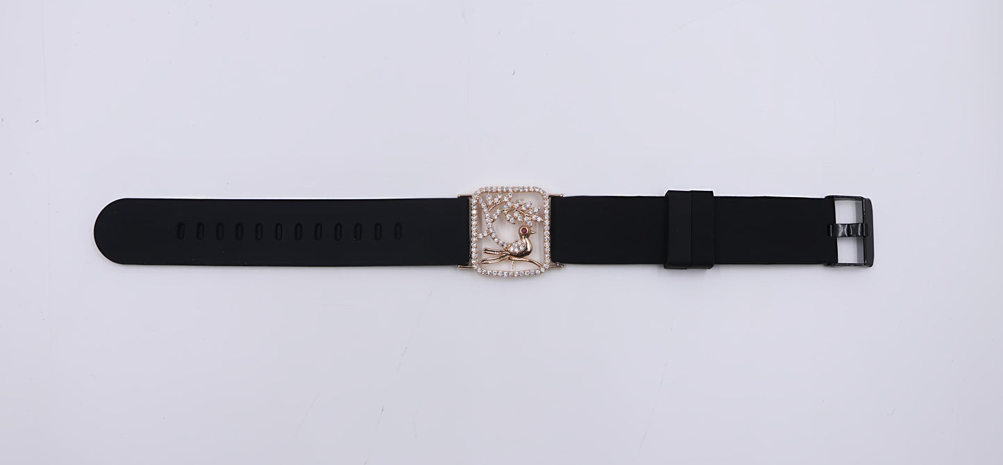 Women Stylish Lether Bracelet ( Black )