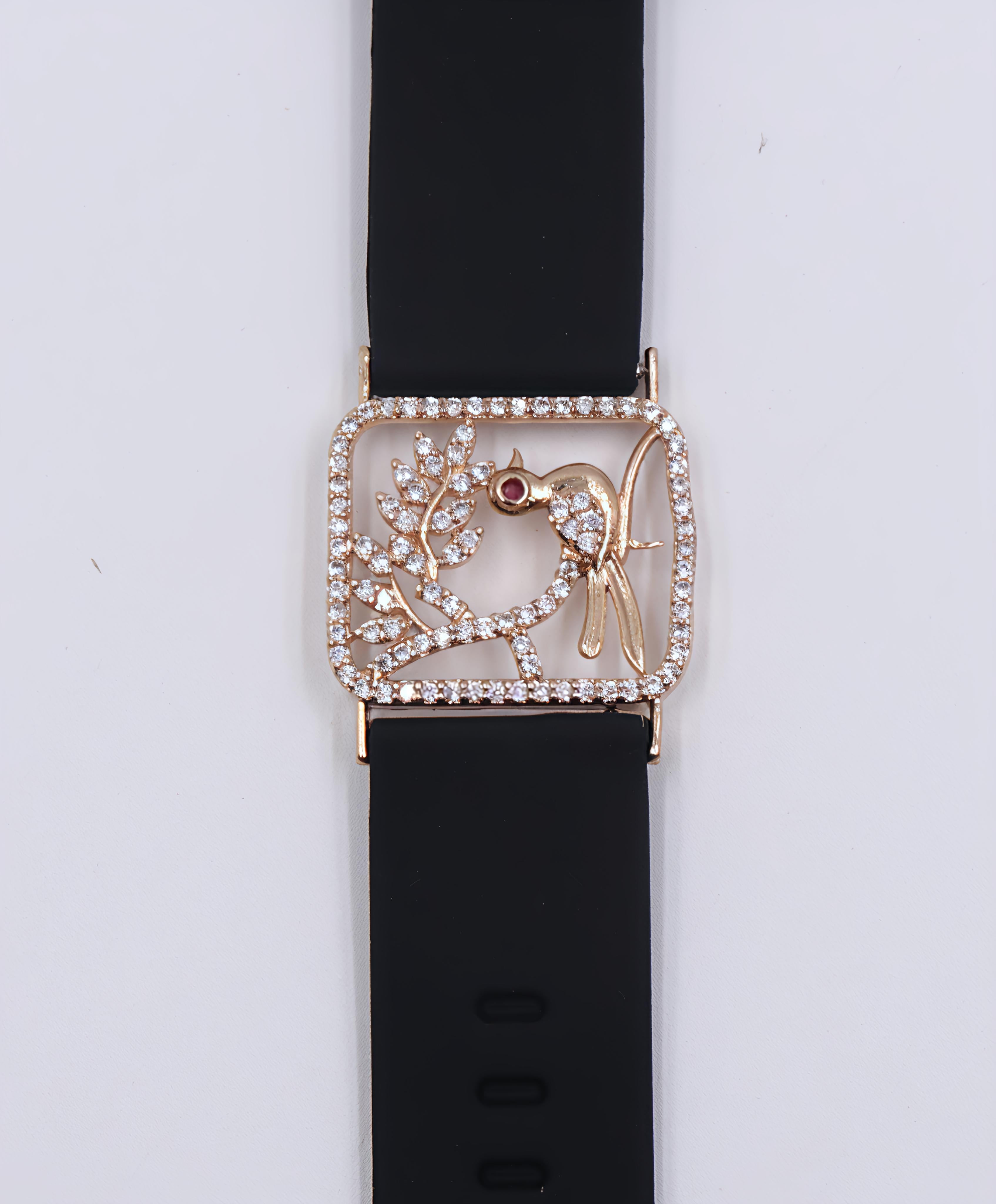 Women Stylish Lether Bracelet ( Black )