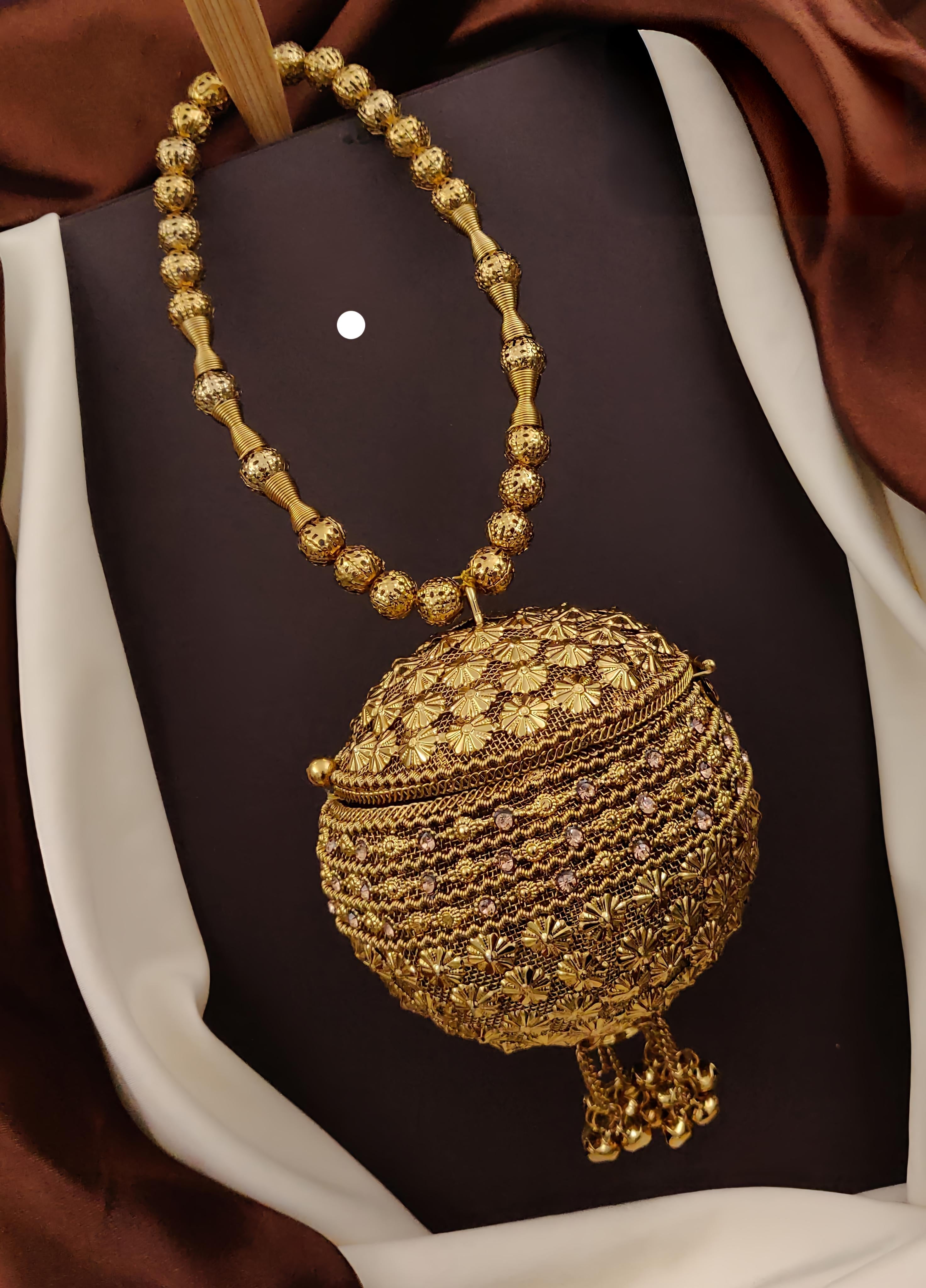 Silver-Plated Designer Potli Purse with Beaded Handle