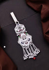 Oxidized Silver Juda Pin with Multicolor Enamel & Dangling Chains