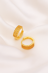 Zelra Golden Glow Textured Hoop Earrings