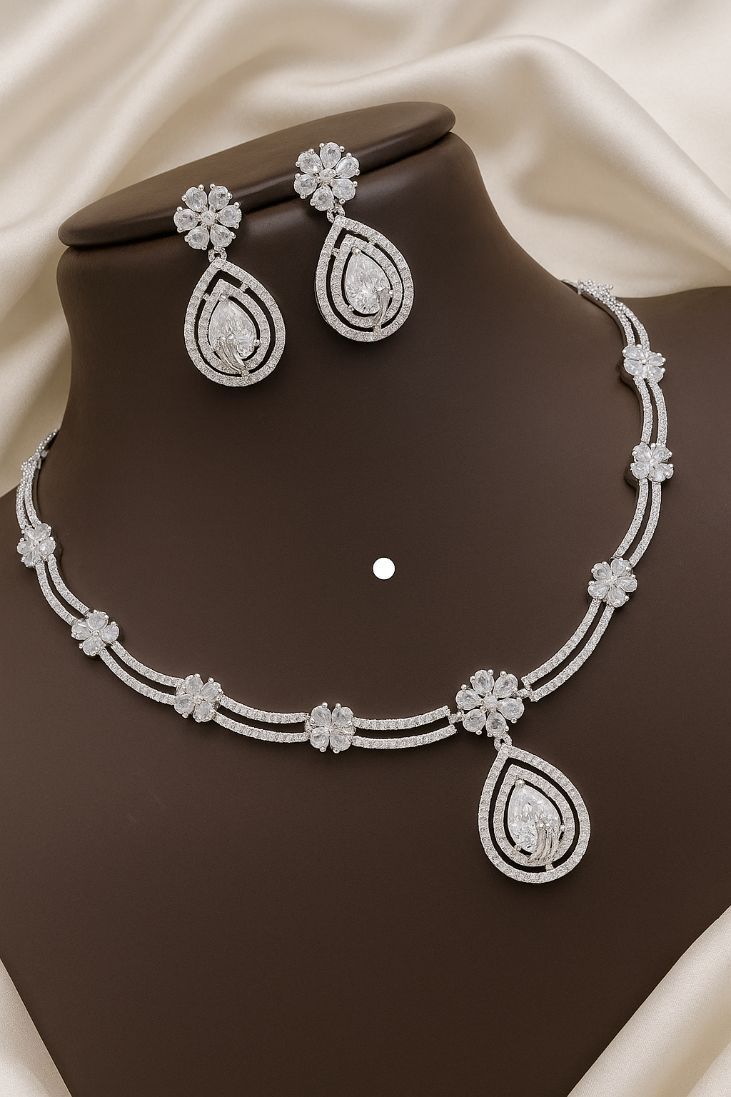 Zelra Radiant Grace Necklace &amp; Earring Set – A Sparkling Symphony of Elegance