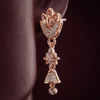 Zelra Rose Gold AD Geometric Fan & Bell Drop Earrings (AE-1)
