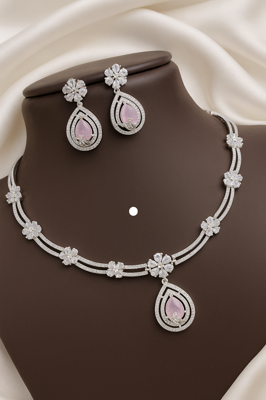 Zelra Blooming Elegance Necklace &amp; Earring Set – Timeless Grace for Every Occasion